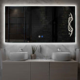 Specchio LED Rettangolare | Pulsanti touch | Funzione anti-appannamento | Luce bianca neutra - Reyze Serie Good Vibes Modello 6